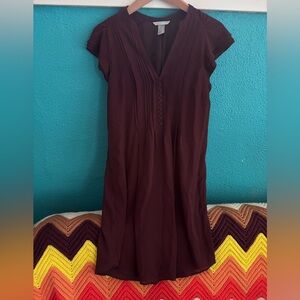 H&M Burgundy Short Sleeve Mini Dress